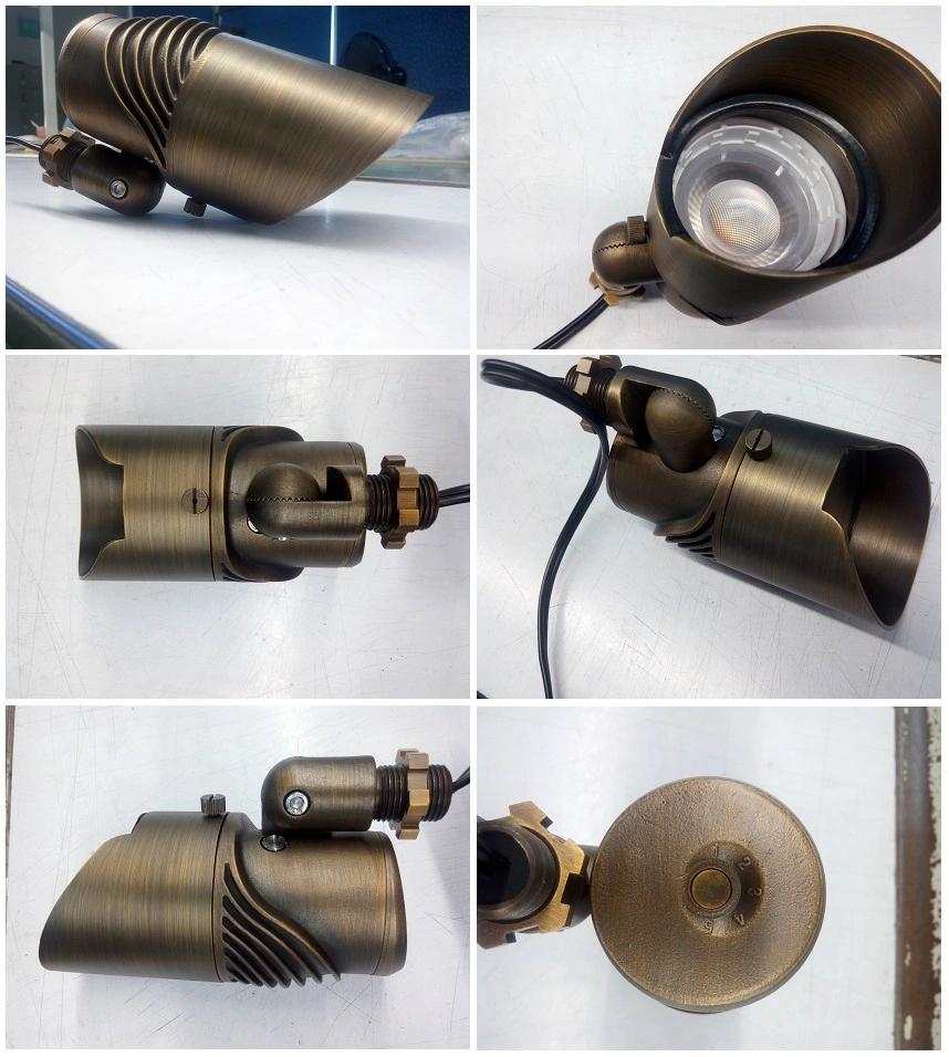 Bluetooth RGB+CCT Controllable Brass Fixture Spotlight with IP65