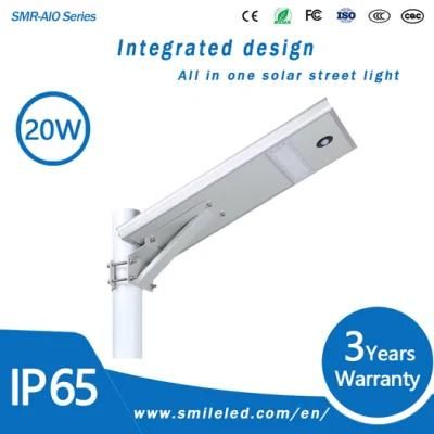 High Quality LED Lighting 20W Integrated Street LED Solar Light All in One Price