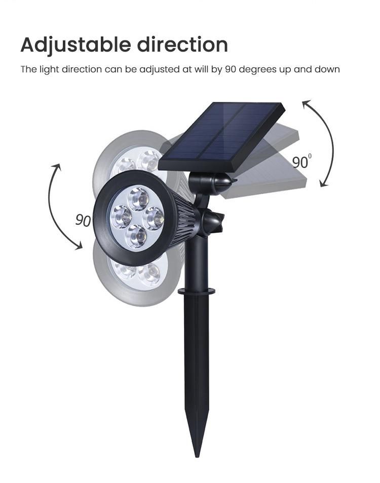 Solar Landscape Spotlight, Solar Spot Lights with Waterproof LED and Solar Panel Integrated, Solar Powered Spotlight Garden Light