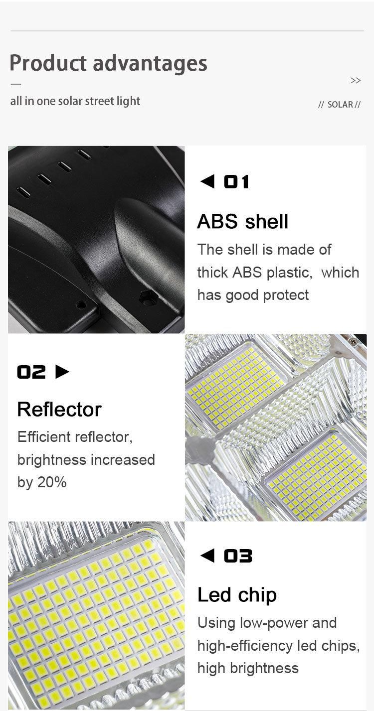 ABS 100W Solar Power Street Light Outdoor Street Lamp LED Solar Light