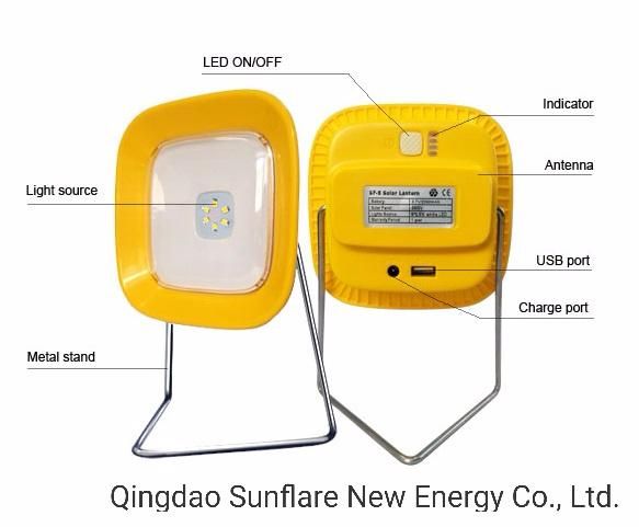 High Power Portable 3W Solar LED Lamp with with Separated 2W Solar Panel