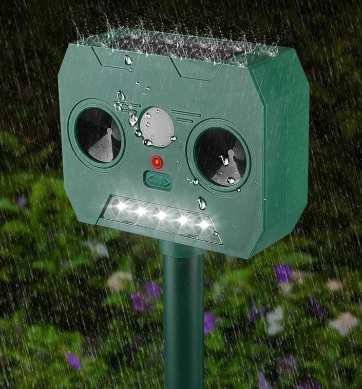 Outdoor Waterproof Environment-Friendly PIR Motion Solar Ultrasonic Animal Bird Cat Dog Repellent