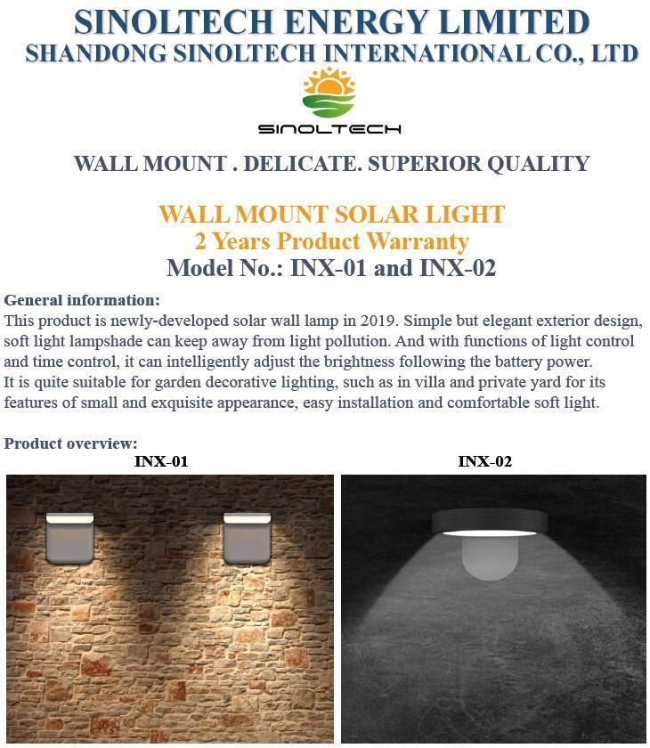 IP66 Waterproof Wall Mount Solar Lamp (INX-02)