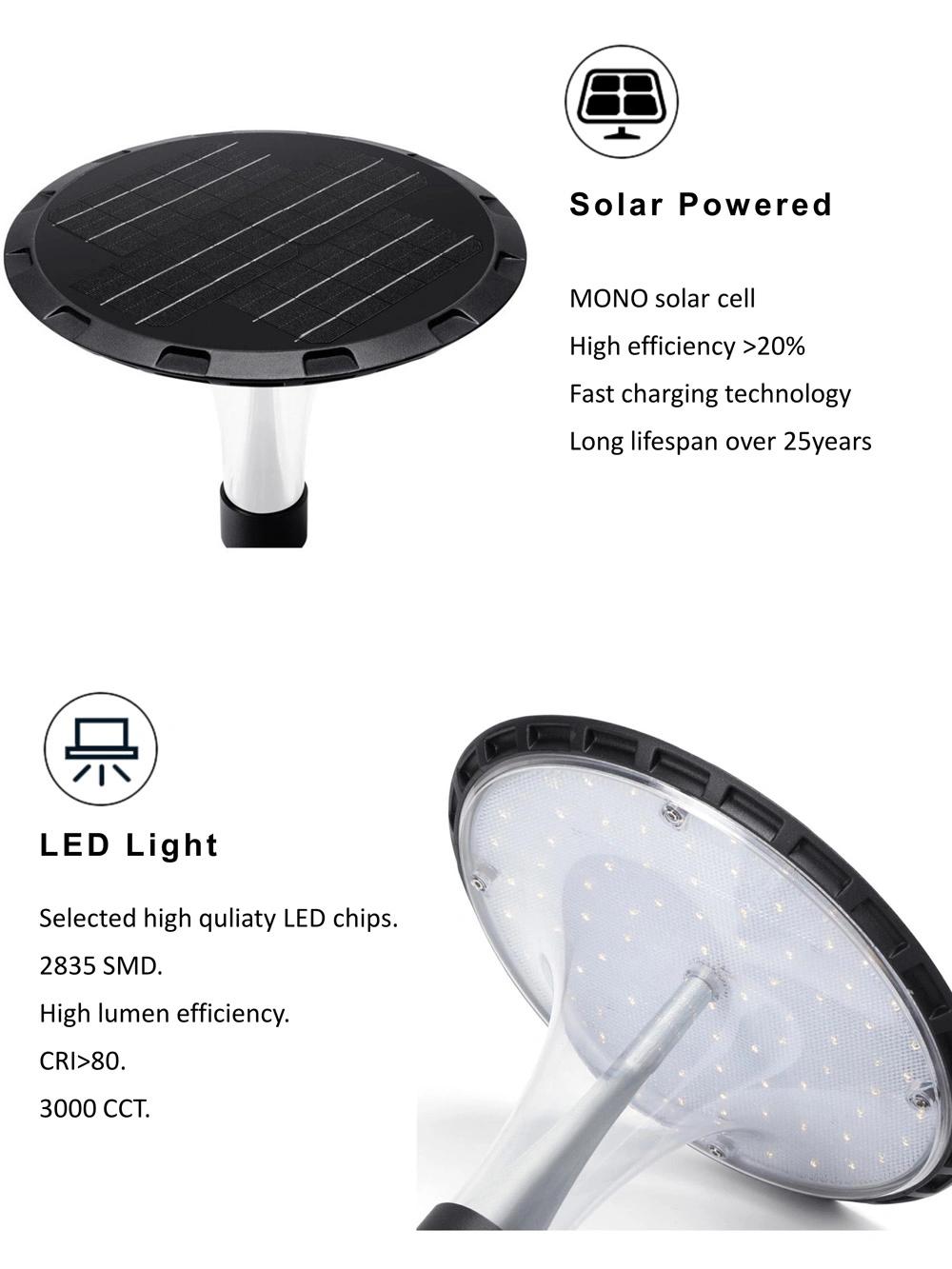 2.2 Meter IP65 Waterproof Solar LED Post Light for Outdoor Lighting