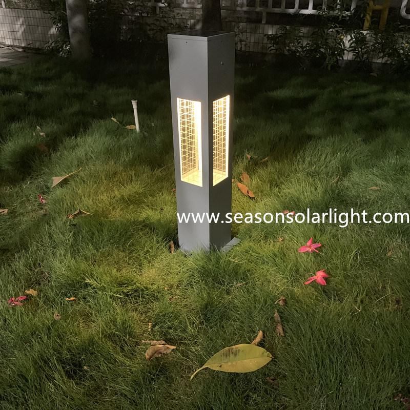 Outdoor Waterproof Garden Solar Lights Pathway Decorative Bollard Light Square Style Lawn Lamp LED Landscape Lighting