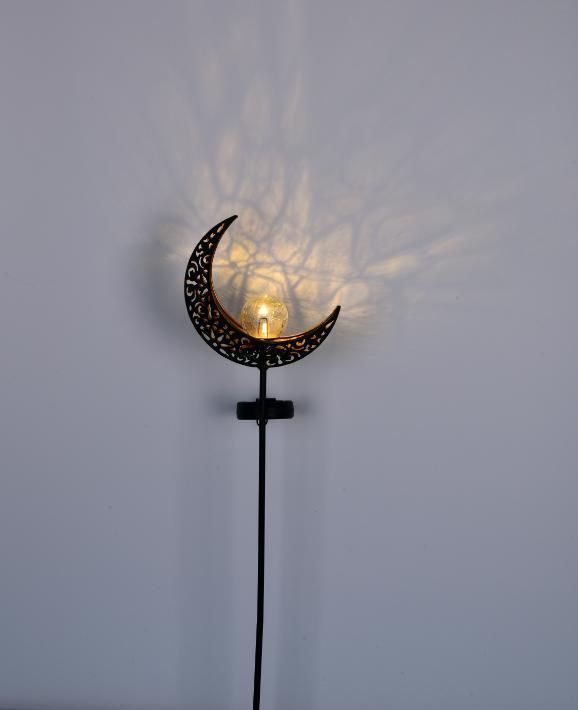 Moon Hollow-out Pattern Solar Wall Lamp Lawn Ground Light