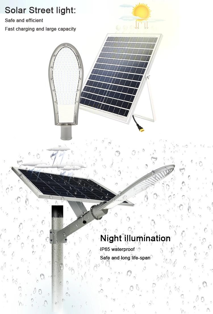 Aluminum Alloy Outdoor 20W 60W 80W 200W 500W High Lumen IP65 LED Solar All in One Street Light 6000K Solar Streetlight