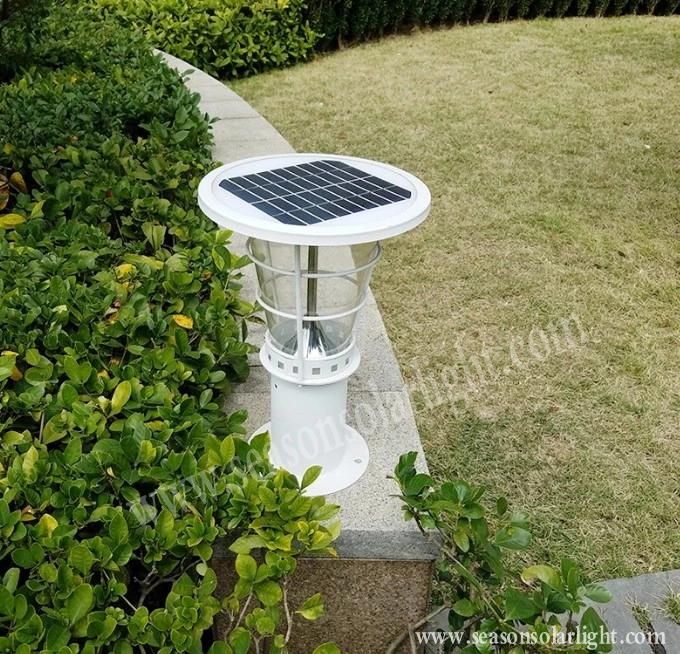 Smart Remote Controll LED Lighting Lamp Outdoor Garden Solar Pillar Lamp with Warm LED Light