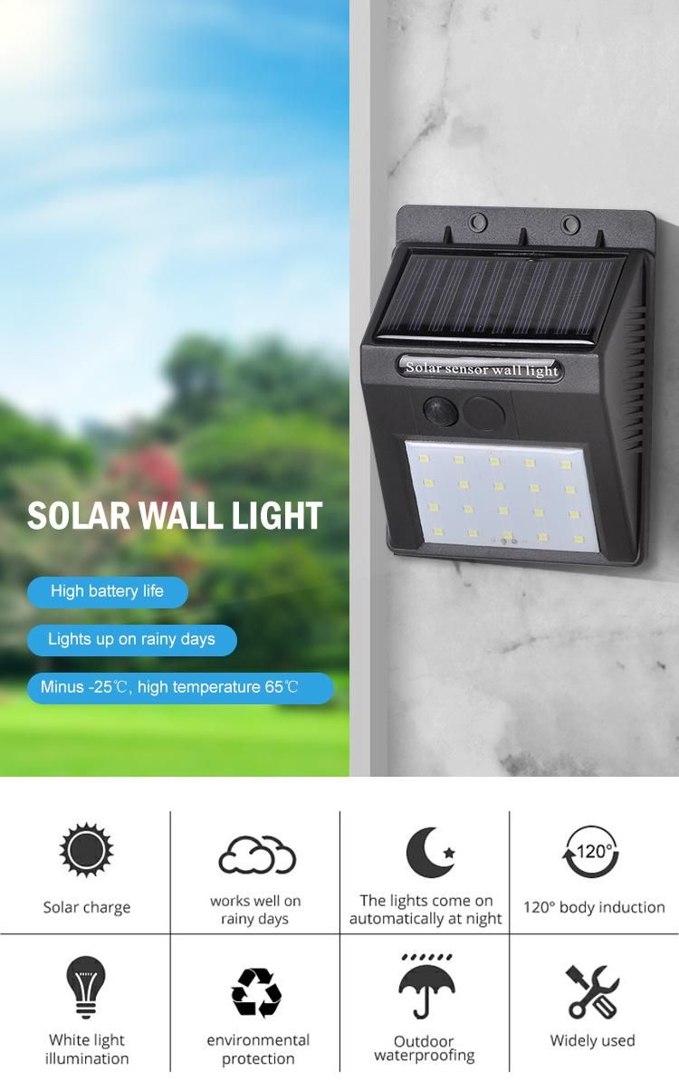 Super Bright LED Solar Lights Outdoor Sun Powered Motion Sensor Night Lantern Weatherproof Wall Lamp