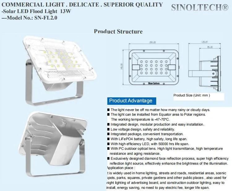 13W LED Solar Power Flood Light (SN-FL2.0)