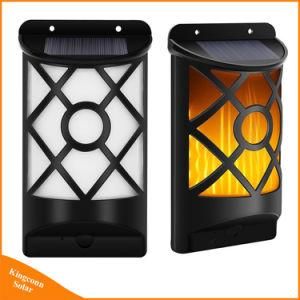 Solar Dancing Flame Light 66 LED Flickering Outdoor Waterproof Fence Garden Wall Lamp