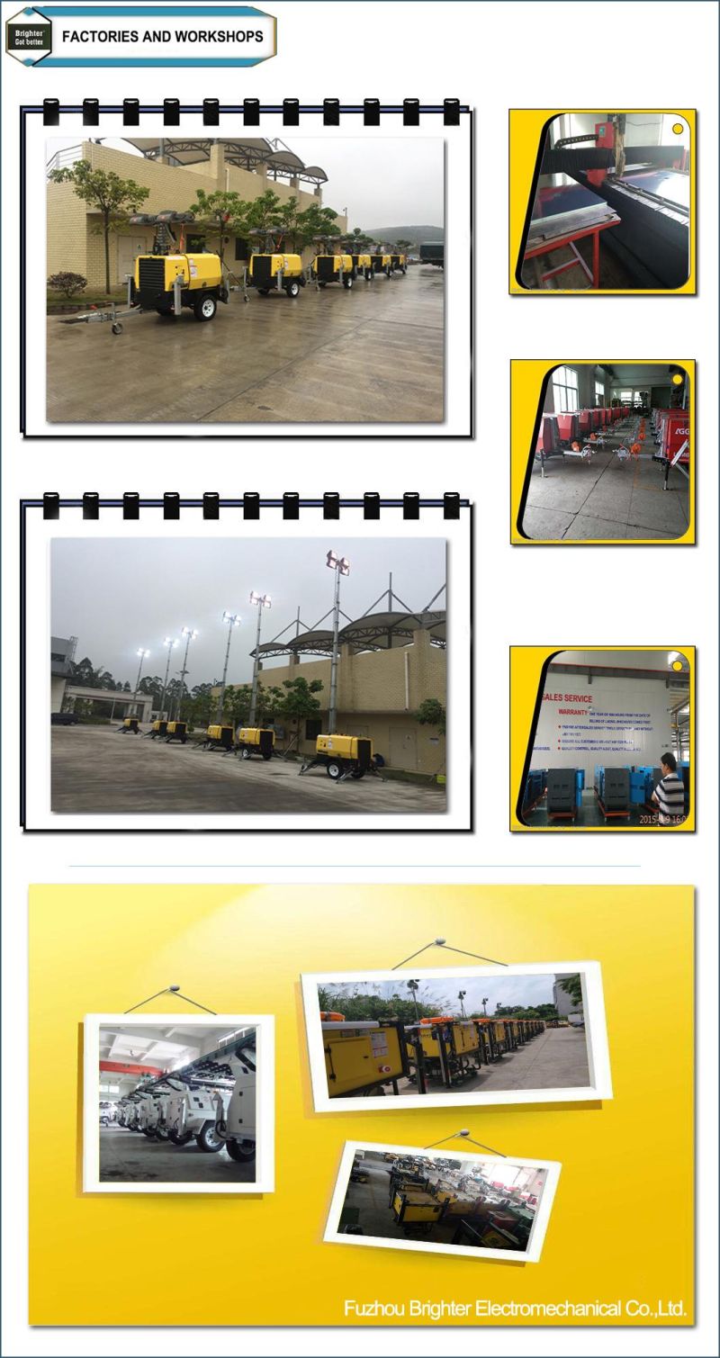 Diesel Generator Mobile Tower Light with Yanmar Kubota and Porkins Power