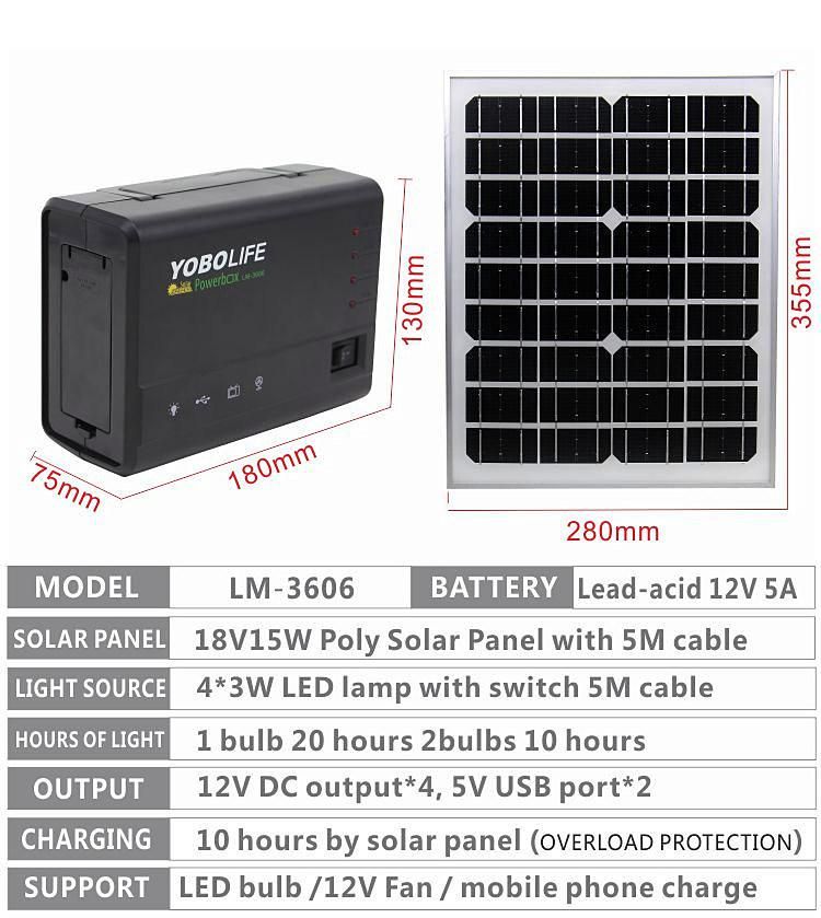 Solar Fan Support 12V Home Lighting Solar Station