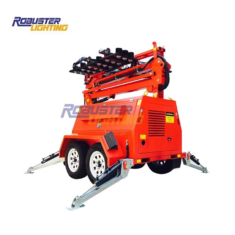 High Lumen Fully Bunded Four Folded Hydraulic DC LED Lighting Tower