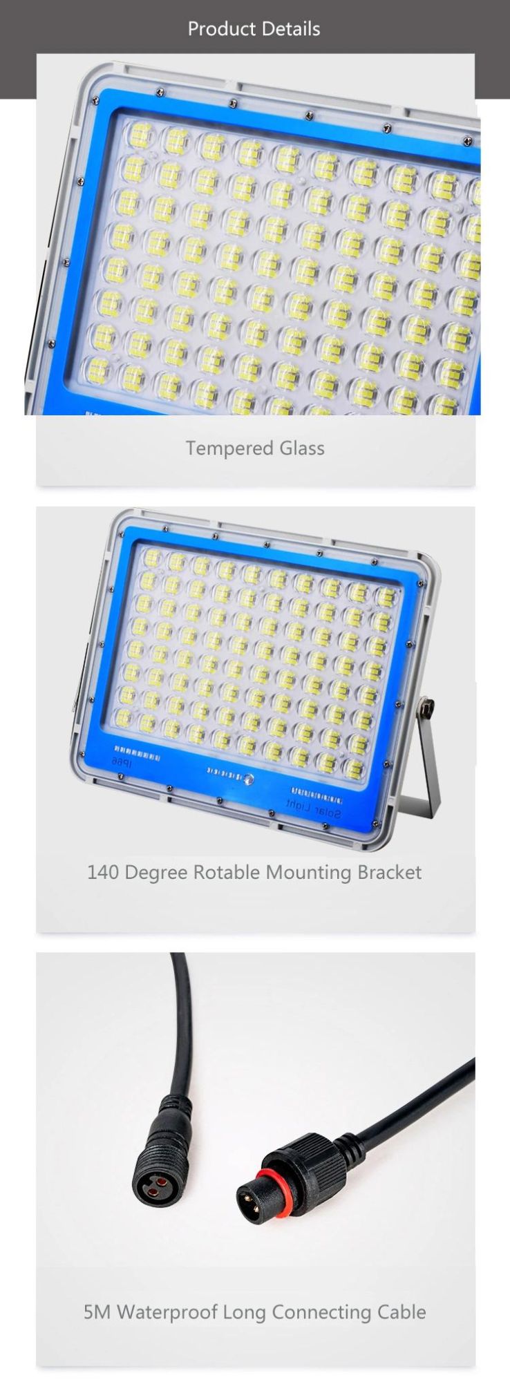 LED 150W Solar Lights Solar Flood Light IP65 Waterproof Cheap Solar Flood Light