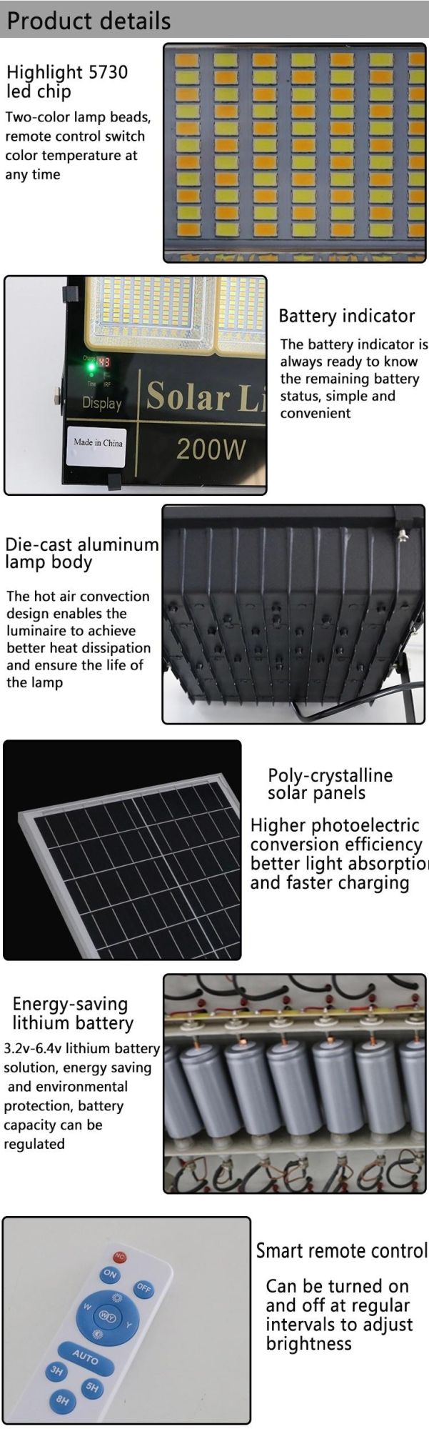 High Brightness Solar Light Save Energy New Design 30W-300W Aluminium Garden Outdoor IP65 Solar Flood Light Solar CS-Tytg3