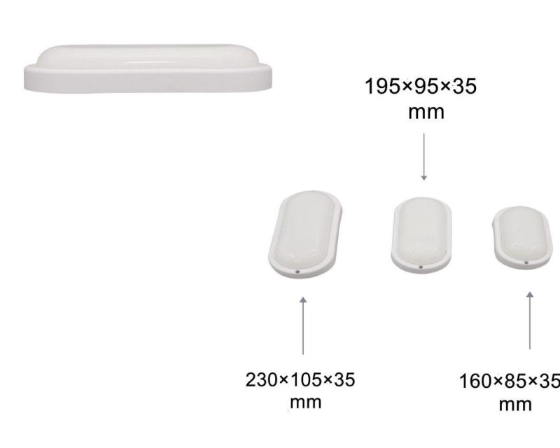 B7 Series Moisture-Proof Lamps Oval with Certificates of CE, EMC, LVD, RoHS 8W 15W 18W 20W