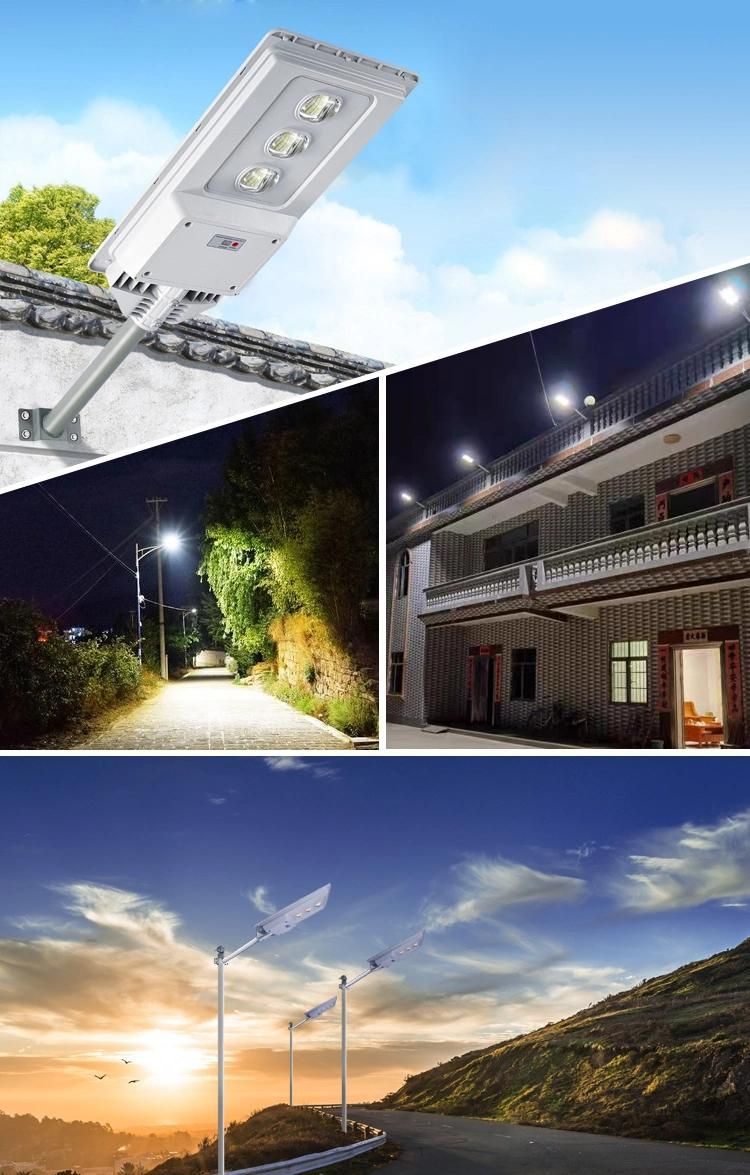 Bspro LED Solar Street Light Outdoor High Lumen All in One Integrated Auto-Cleaning LED Solar Street Light