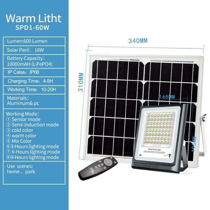 China Solar Flood Light with IP66 Mixed Warm Nature 3 Model Lighting