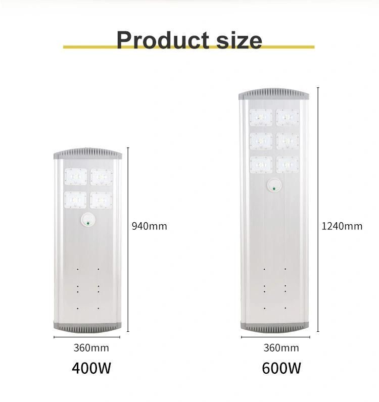 600W Installing Height 10m All in One New Style High Bright Waterproof Solar Street Light Solar Lamp Solar Lantern