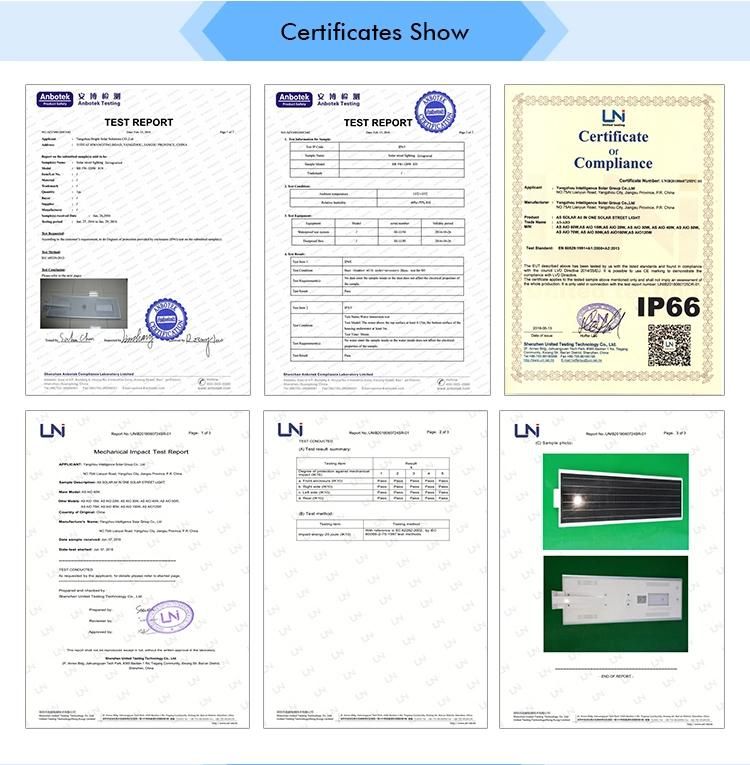 IP66 Ik10 80W All in One Solar Street Light