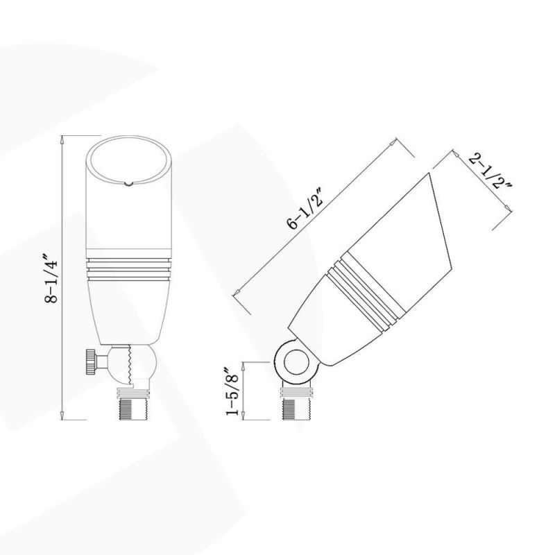 Lt2105 Solid Cast Brass Bullet Spotlight 1-Light LED MR16 Bulb 12V 50-W Maximum Bright Residential Light Bronze