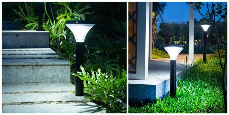 Solar Bollard Light with Motion Sensor Outdoor PIR Night Light