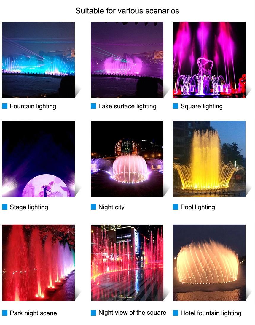 Outdoor Water Multicolor 18 Watts Underwater LED Fountain Lights for Fountains