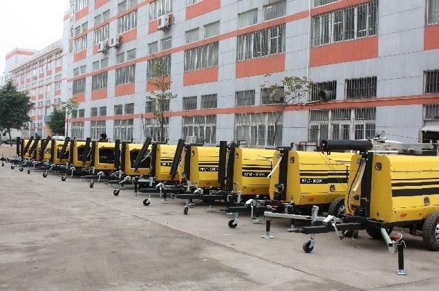 1000W 9m Generator Trailer Manual Folding Lighting Tower for Construction Mining