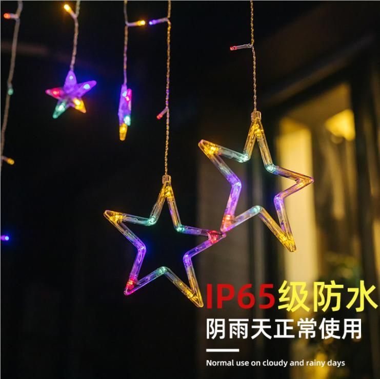 Christmas Lights Outdoor 138LED Star Color Changing String Lights Warm White to Multicolor LED String Lights Remote 8 Modes Fairy Light for Thanksgiving Xmas