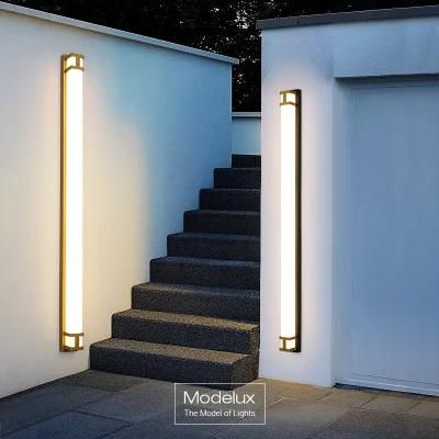 Modern Minimalist Outer Garden Courtyard Background Wall Decoration Line Light Strip Waterproof Lamp Fixtures