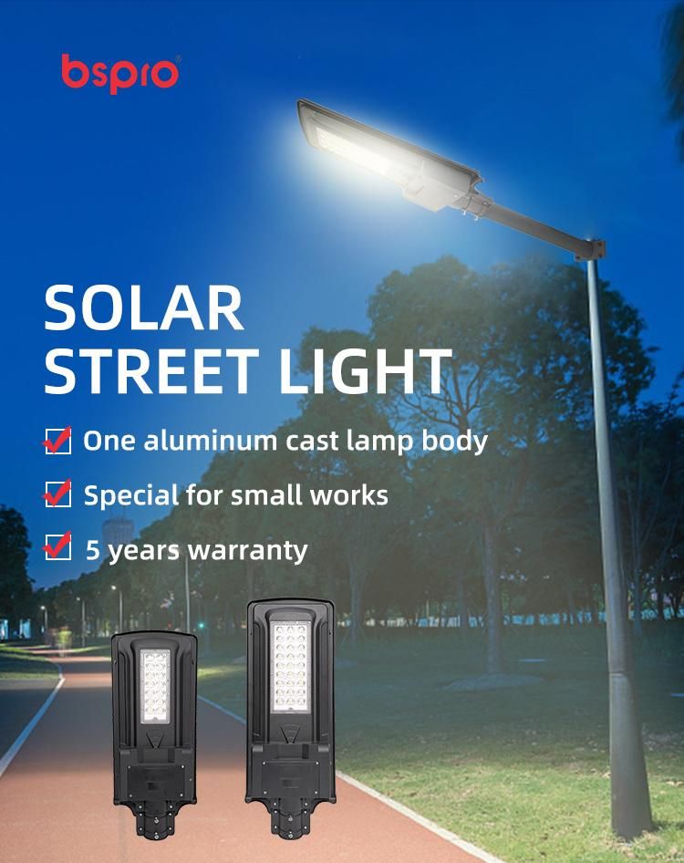 Bspro Comercial Industrial Super Prices Outdoor Lights 20W Integrate System Road Pole Panel LED Solar Street Light