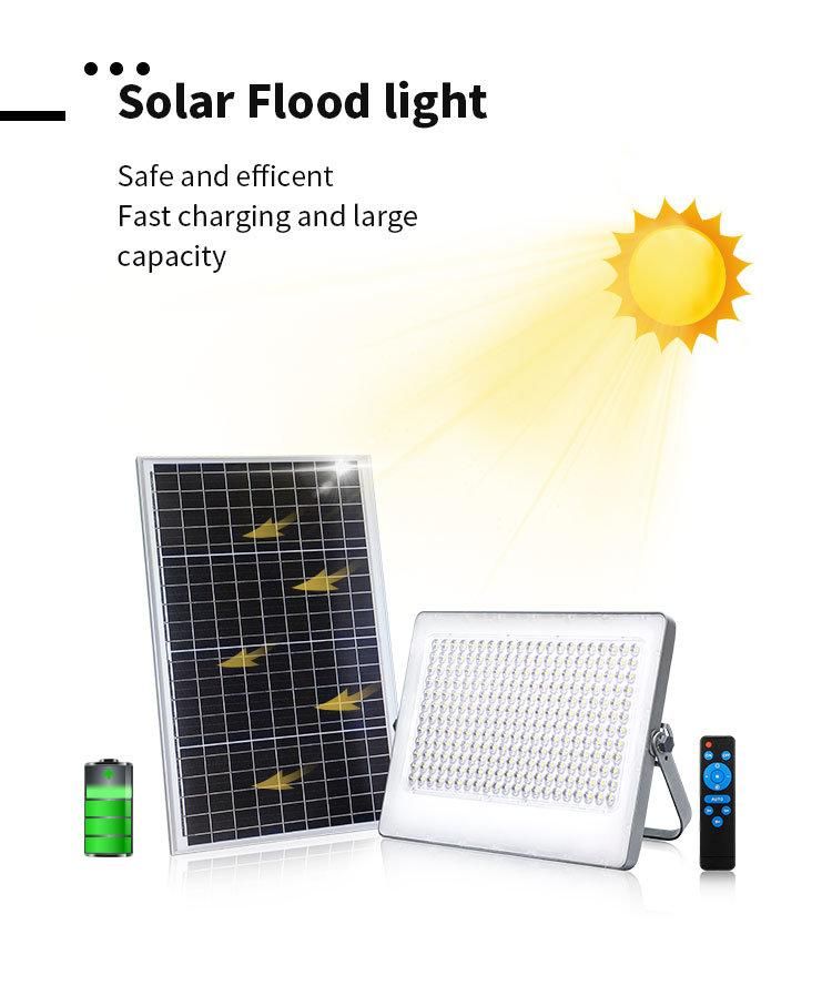 Super Bright Outdoor High Power Solar Energy Modern Garden Light Pathway IP65 200W LED Solar Flood Light