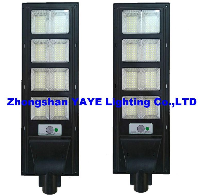 Yaye 2022 Hottest Sell 100W High Power Waterproof Outdoor IP66 with PIR Sensor 100W 200W 300W All in One Solar LED Garden Street Road Light 500PCS Stock