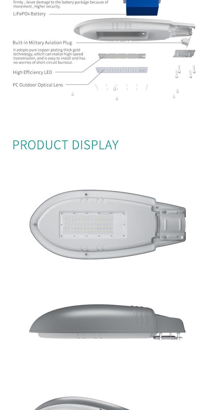 Long Life Span Factory Directly Supply 50W 5400lumen Bulbs Integrated Solar Street Light