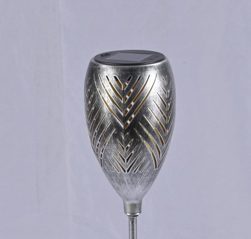 Metal Solar Stake Light with Flame Effect (custom pattern)