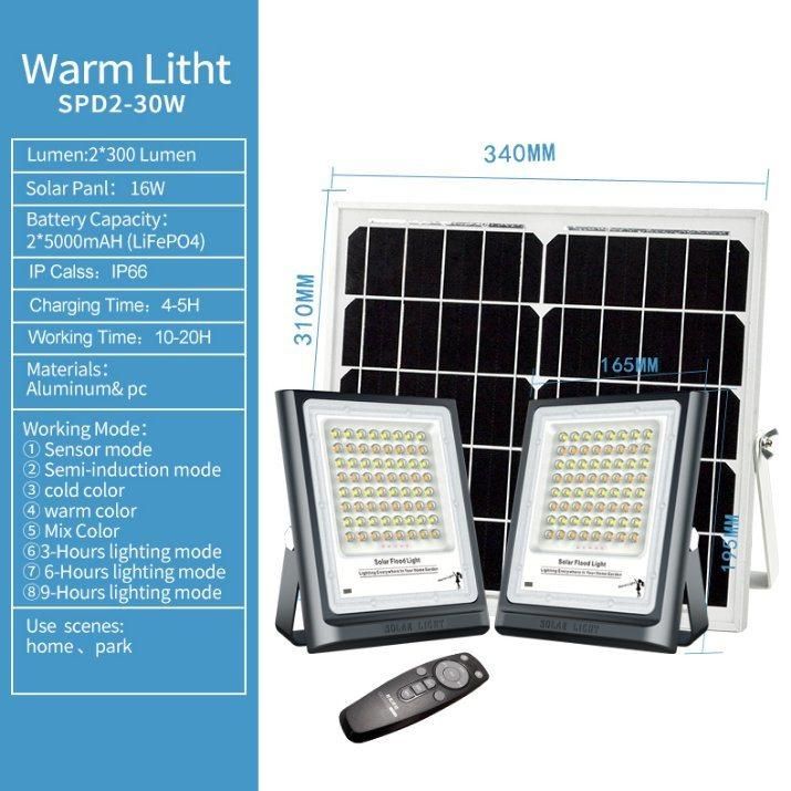 China Supplier for Solar Flood Light with Mix Warm and Nature 3 Model Lighting