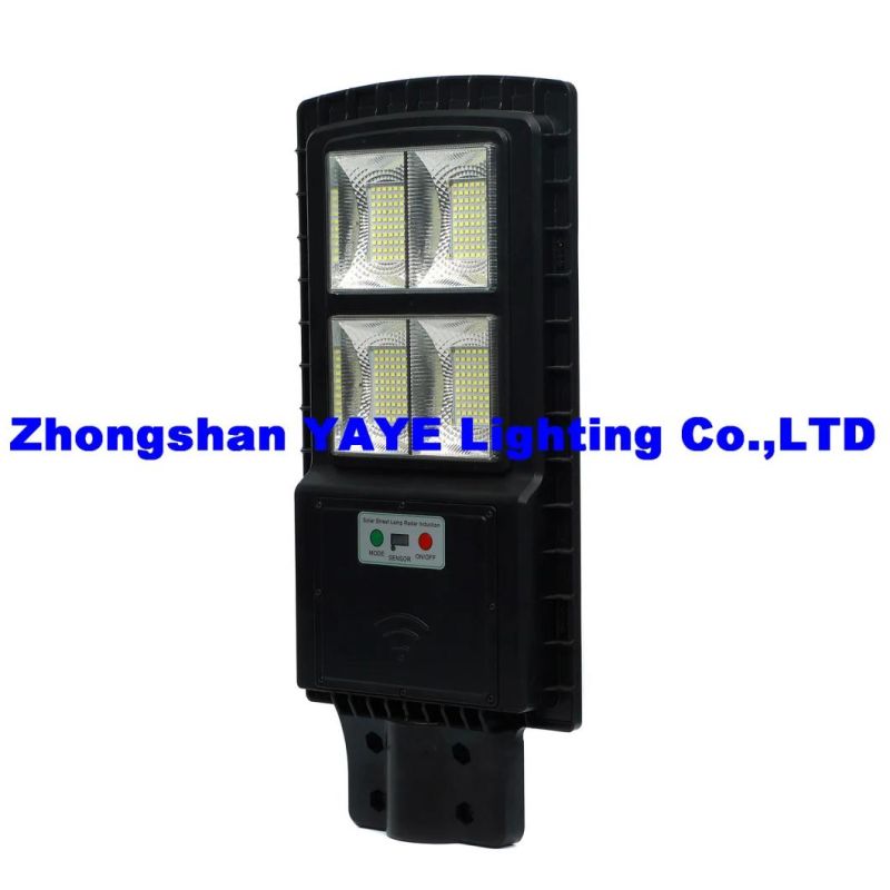 Yaye 2021 Hot Sell 120W All in One Solar LED Street Road Garden Lamp with Remote Controller 1000PCS Stock/Radar Sensor/Remote Controller/ 3 Years Warranty