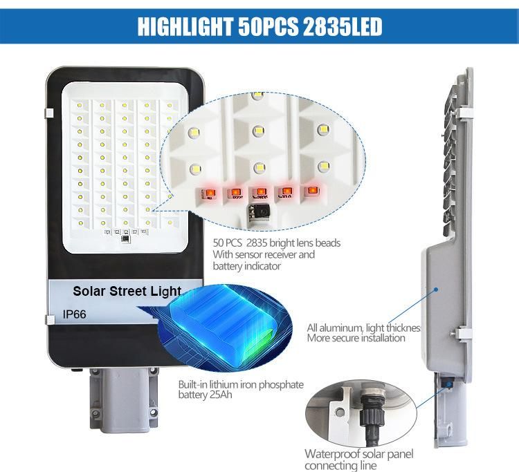 Manufacturer Price List Outdoor LED Power Panel Lamp Solar Street Light 200W 300W Sensor Factory Direct Sale IP65 Waterproof