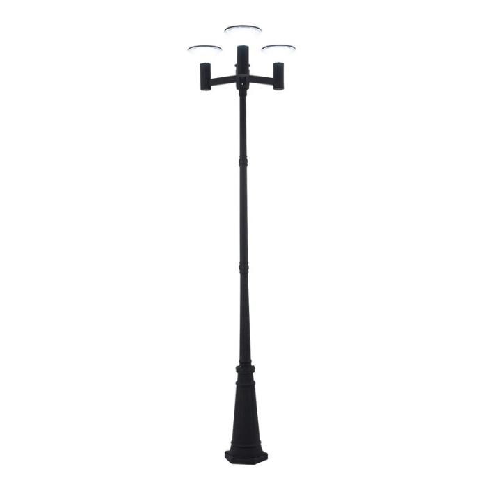 Outdoor Integrated Three-Headed 15W LED Solar Garden Light with Pole