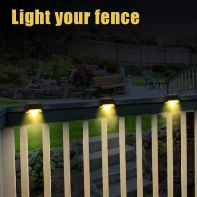 Plastic Round Square Solar LED Fence Wall Stair Step Garden Decoration Lamp