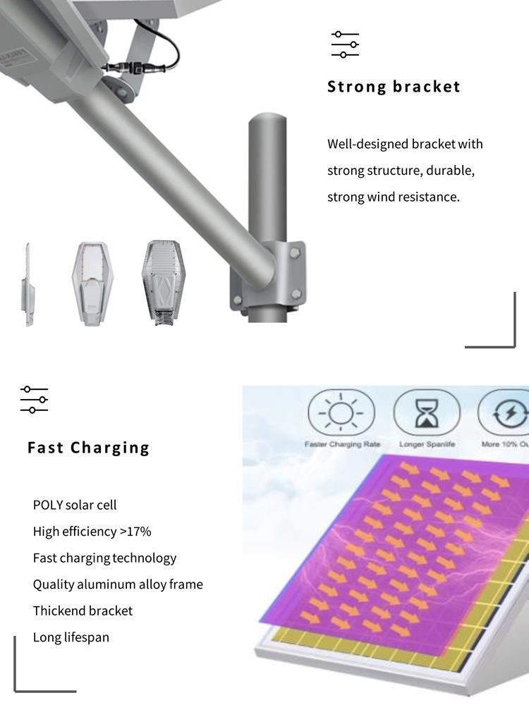 Civil Use Community Pathway Lighting LED 200W Solar Street Lamp