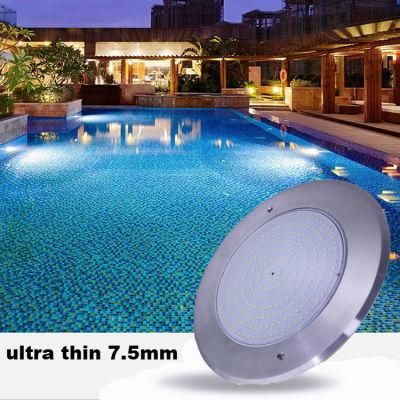 230mm 35watt Ultra Thin Slim 8mm 316ss Resin Filled Flat Underwater LED Pool Lamp