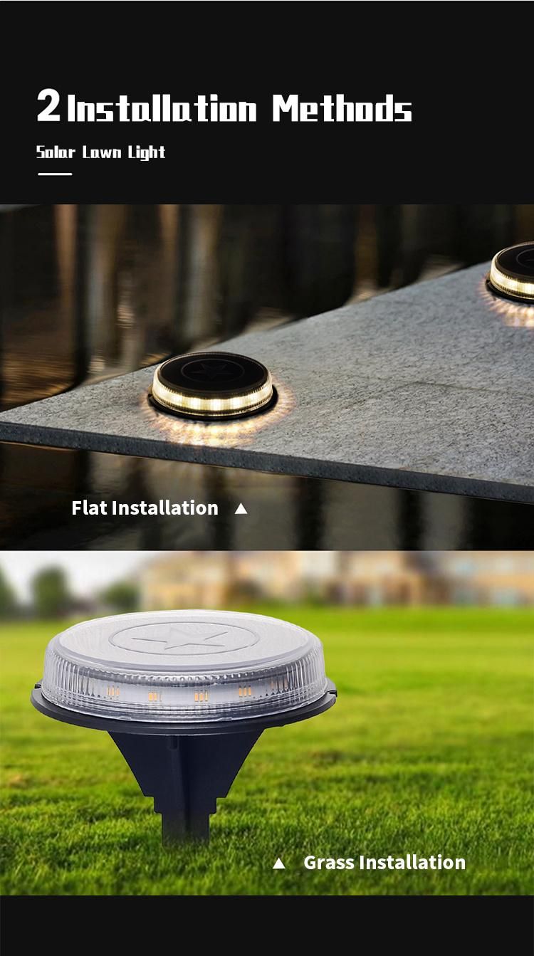 Solar Pathway Lights Decorative Garden LED Underground Light Round Solar Garden Underground Lights