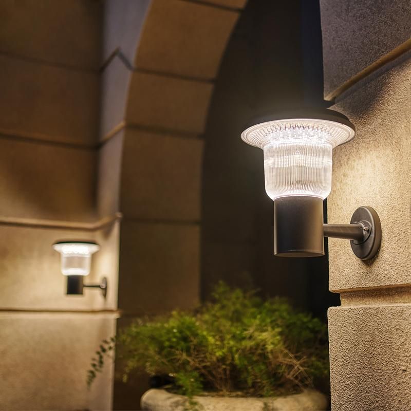 Hot Sale Outdoor Waterproof LED Warm White Lights Garden Lights Sensor Solar Wall Lamp