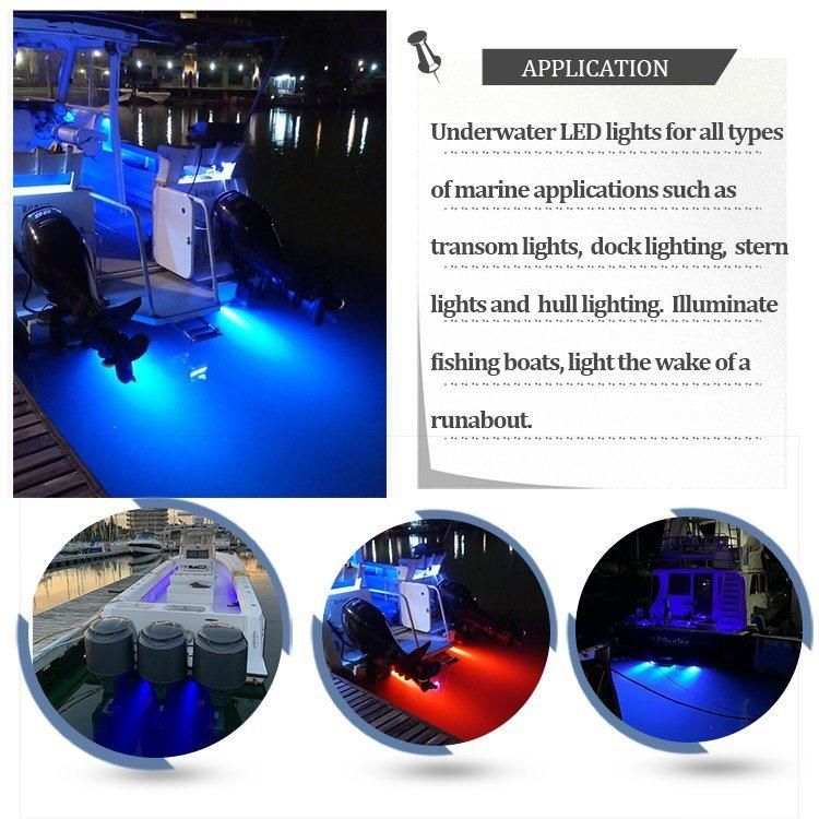 1000 Lumens Crees LED Surface Mount Underwater LED Boat Dock Lights 316 Stainless Steel with Internal Driver