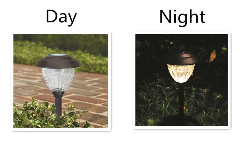 Battery Lamp Delicate Glass Solar Panels LED Garden Light