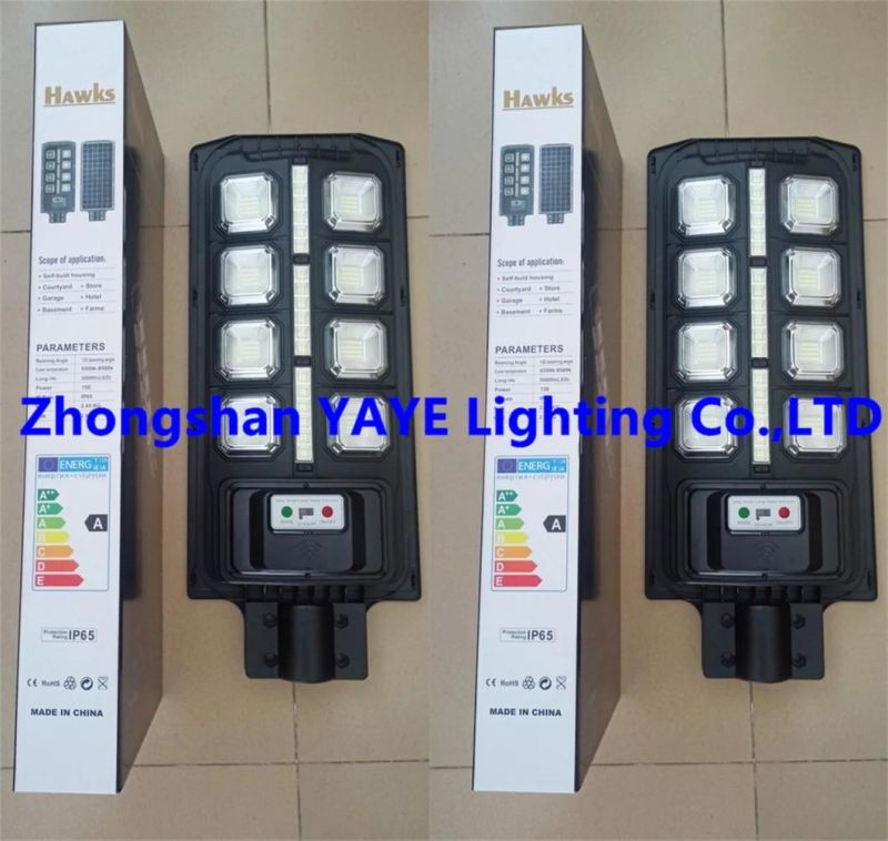 Yaye 2022 Hottest Sell 400W/300W/200W/150W/100W Solar LED Street Road Garden Wall Light with 1000PCS Stock/3 Years Warranty/ Radar Sensor/ Remote Controller