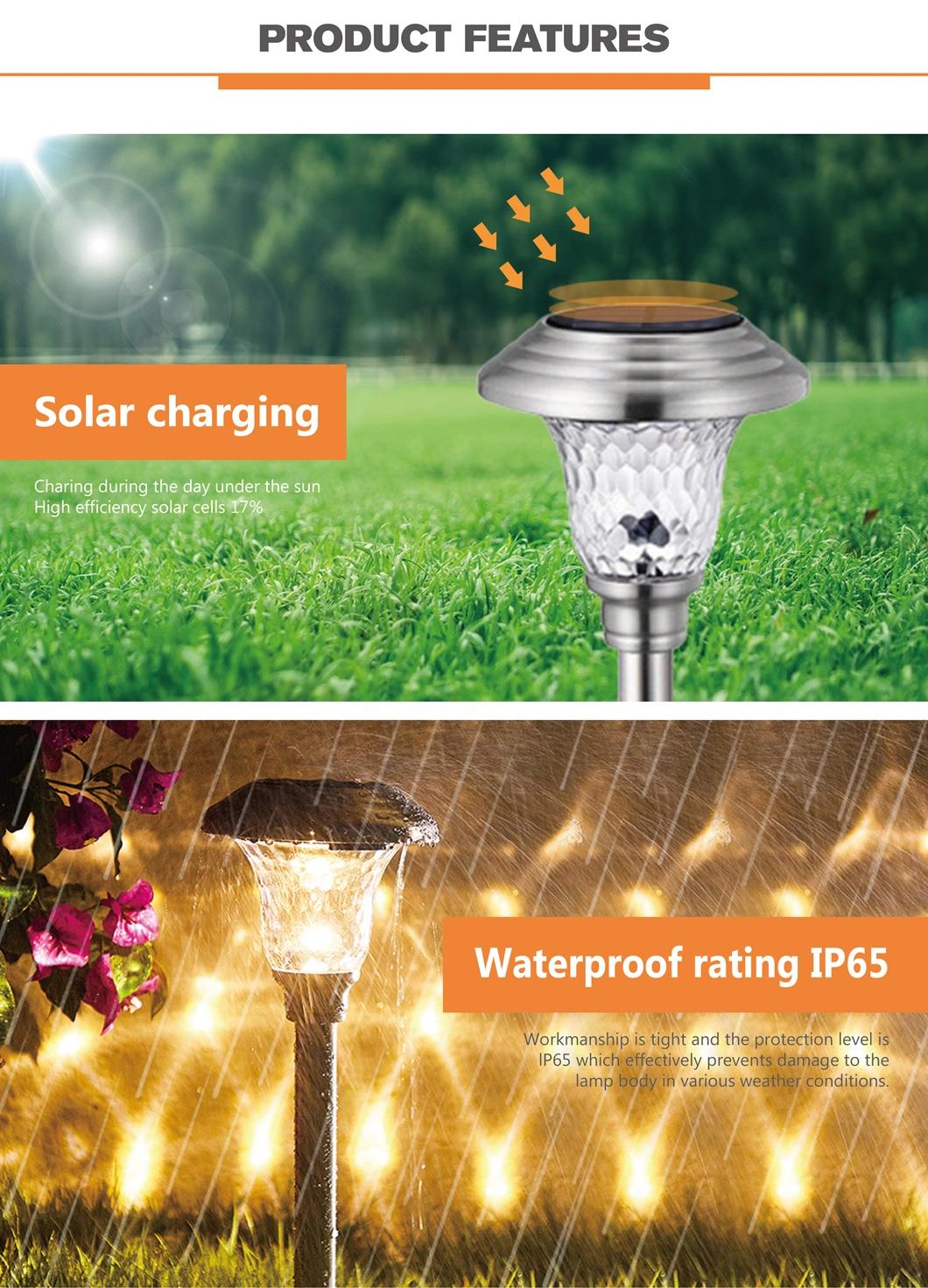 Solaramigo Outdoor Waterproof Stainless Steel Glass LED Garden Landscape Ground Plug Light