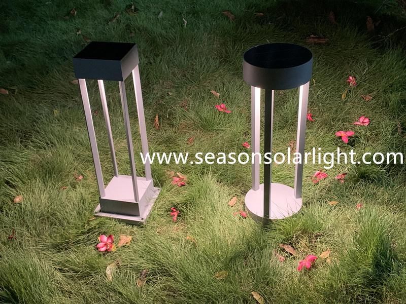 New Round Solar Style LED Lamp Aluminum Outdoor Lighting Solar Garden Lamp with LED Lights